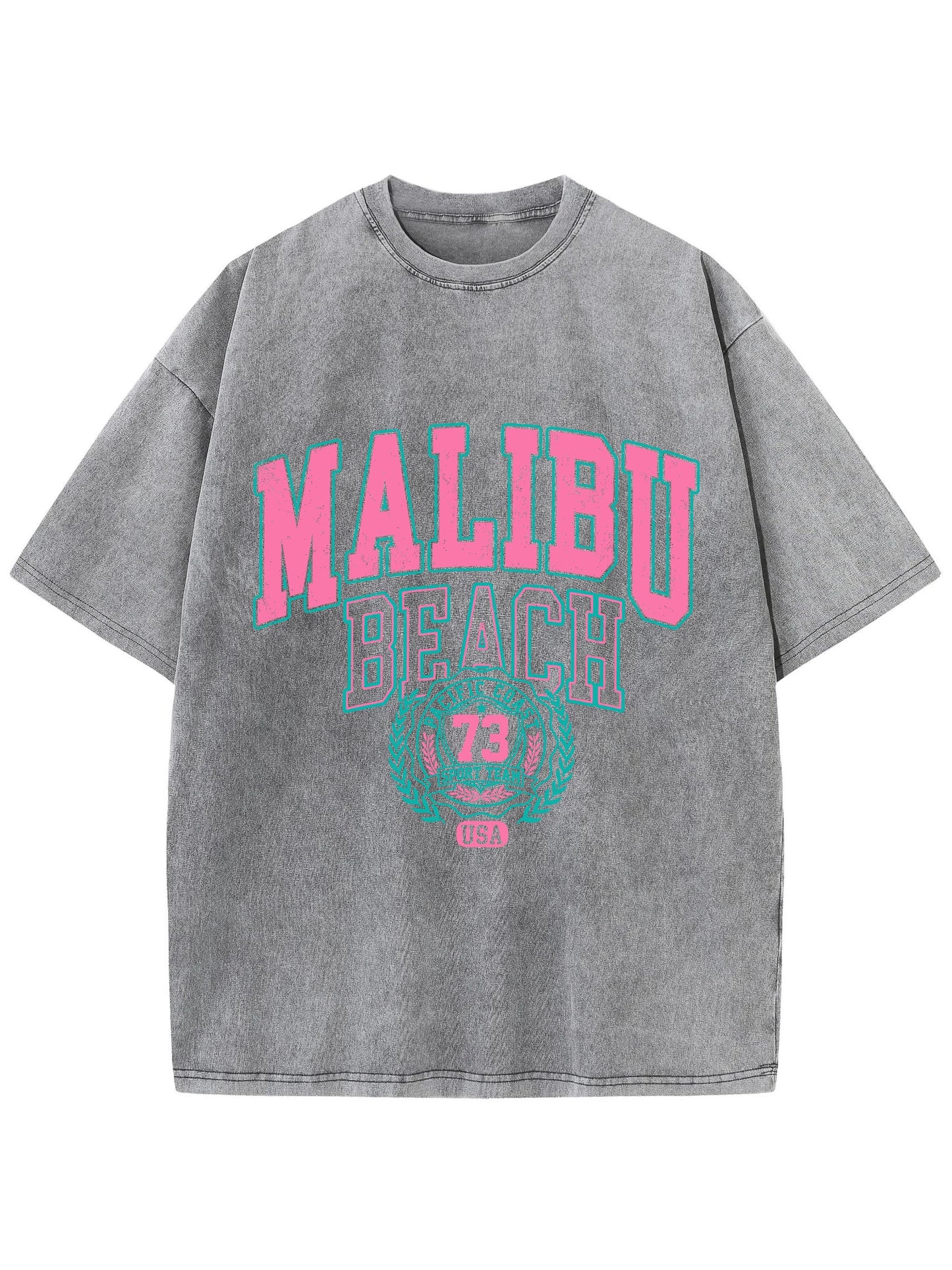 Malibu Beach Washed Crewneck Oversized Tees