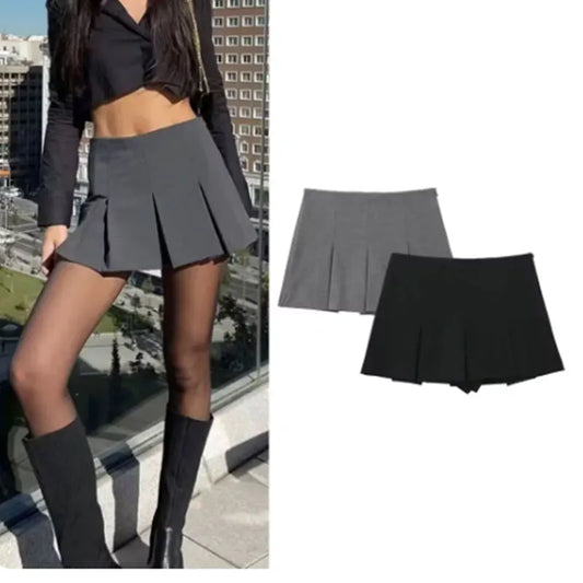 High Waist Pleated Skirt