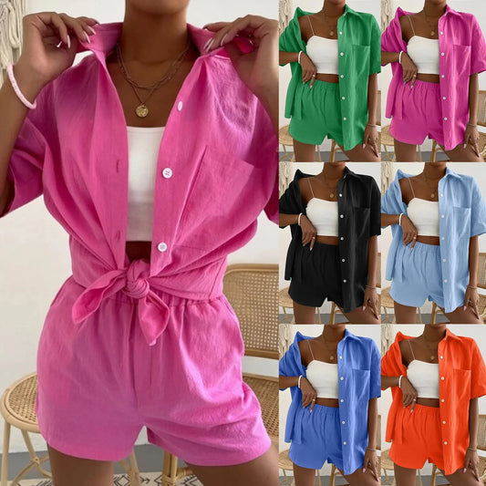 Casual Shorts And Top Two Piece Set