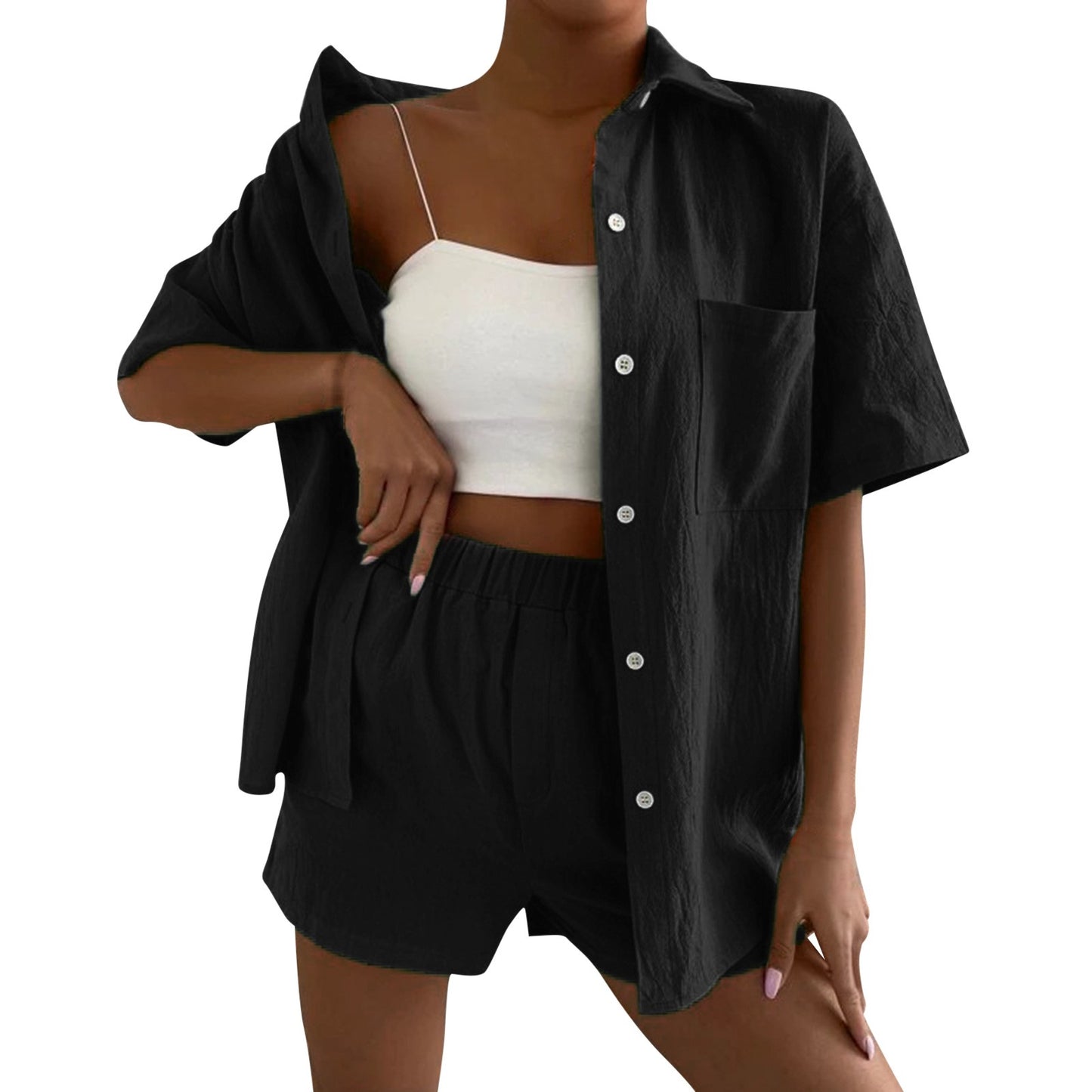 Casual Shorts And Top Two Piece Set