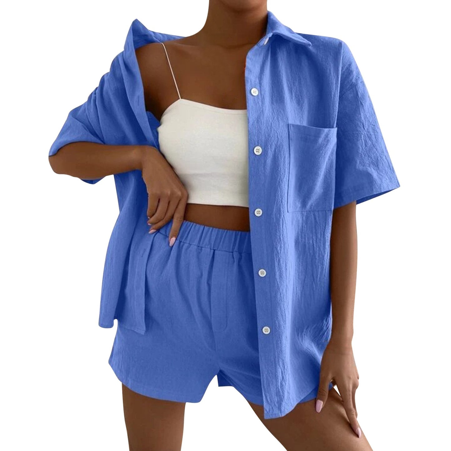 Casual Shorts And Top Two Piece Set