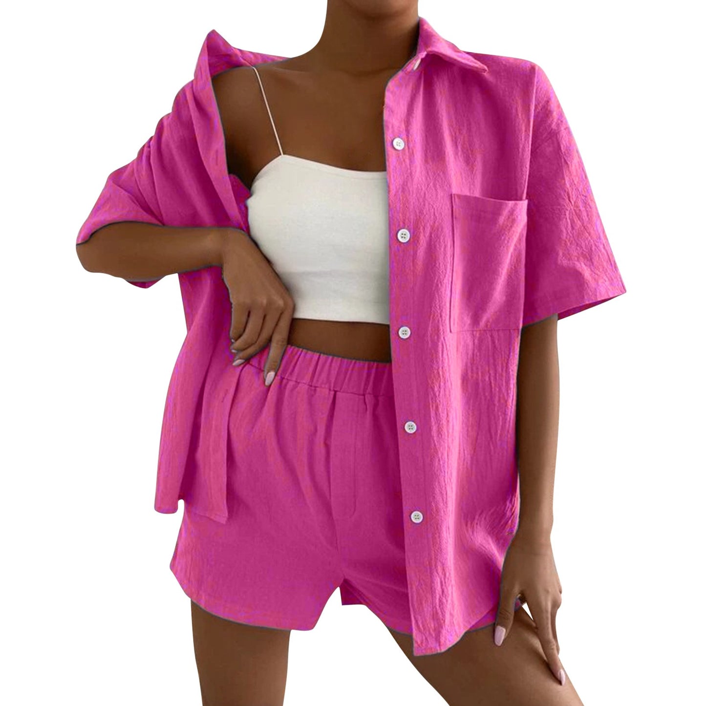 Casual Shorts And Top Two Piece Set