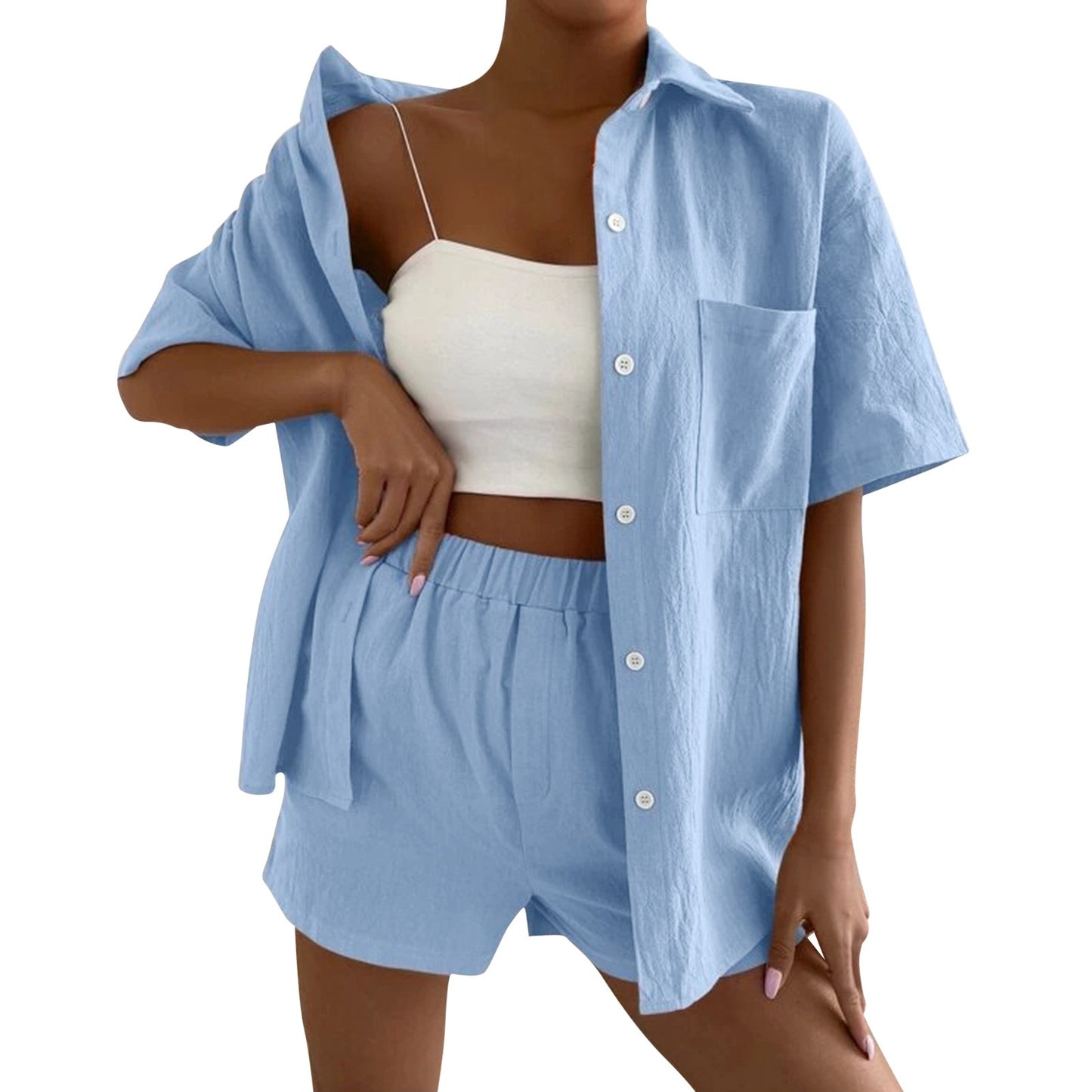 Casual Shorts And Top Two Piece Set