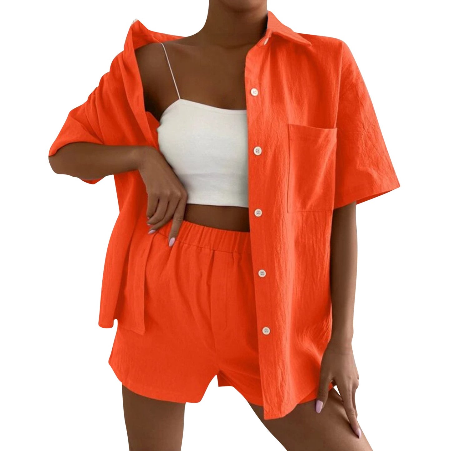 Casual Shorts And Top Two Piece Set